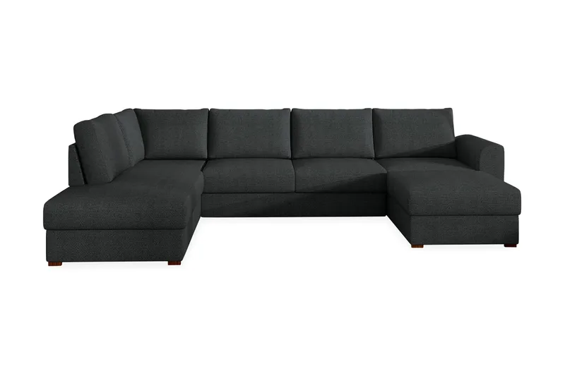 Wilma Stor 6-sits U-formad Bäddsoffa med Förvaring - Svart - Products - Möbler - Soffa - Bäddsoffa - Bäddsoffa divan