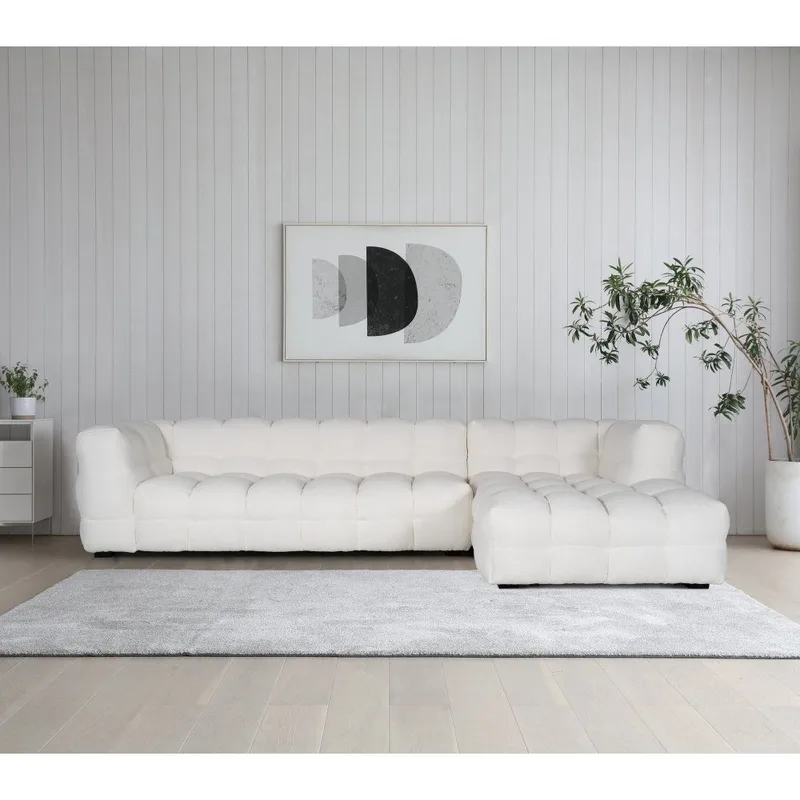 Billy divansoffa offwhite - Bubblig design - 322 cm - Cream - Products - Möbler - Soffa - Divansoffa & schäslongsoffa