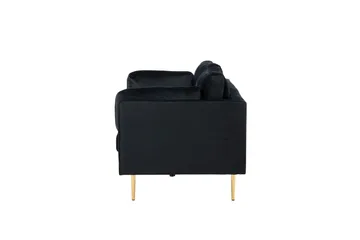 Boom Sammetssoffa 3-sits - Svart - Products - Möbler - Soffa - 3 sits soffa