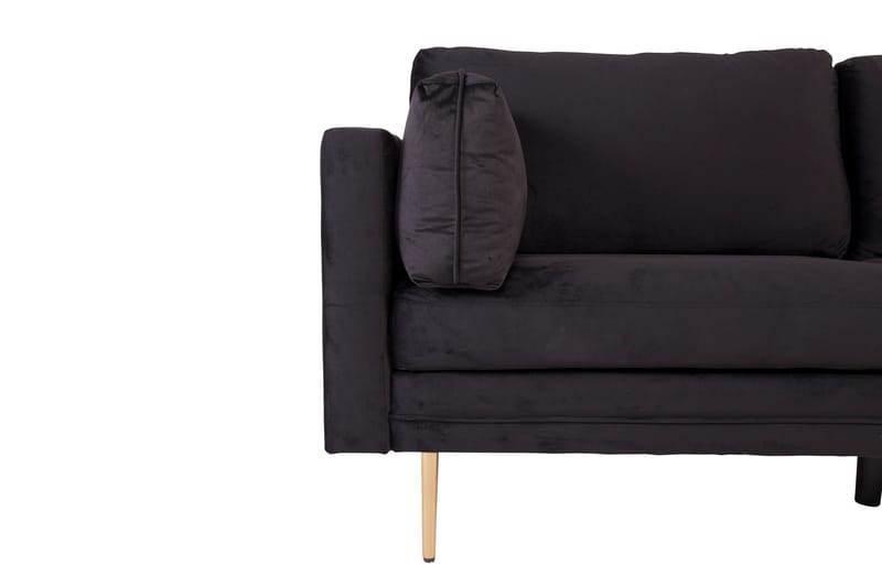Boom Sammetssoffa 3-sits - Svart - Products - Möbler - Soffa - 3 sits soffa