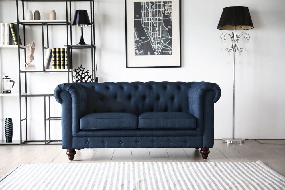 Chesterfield 2-sits soffa blå - Herron