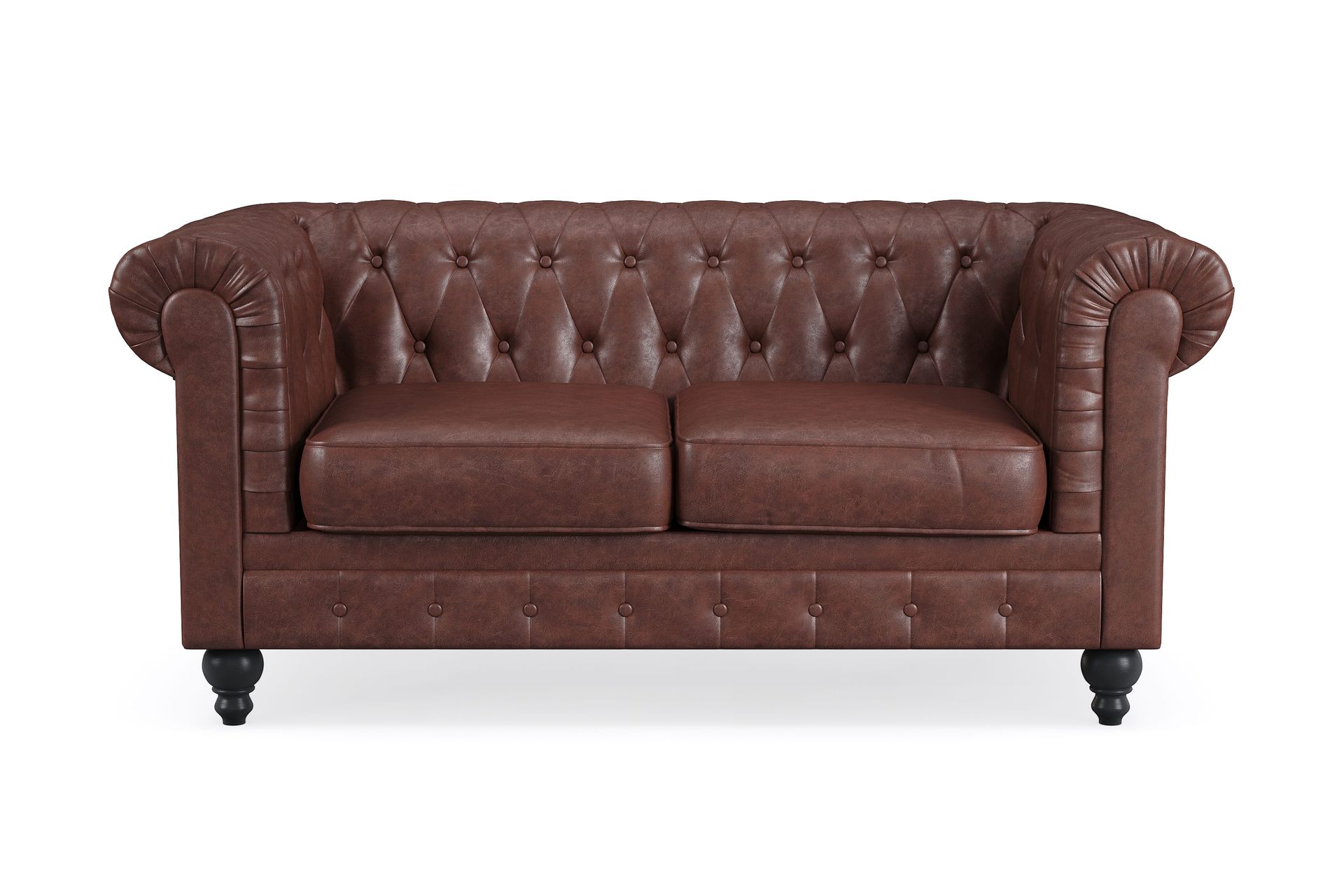 Chesterfield Lyx 2-sits Djup soffa konstläder