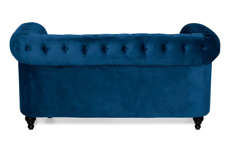 Chesterfield Lyx 2-sits Liten sammetssoffa - Djup soffa 160 cm bred - Blå Sammet - Products - Möbler - Soffa - Sammetssoffa