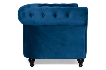 Chesterfield Lyx 2-sits Liten sammetssoffa - Djup soffa 160 cm bred - Blå - Products - Möbler - Soffa - 2 sits soffa