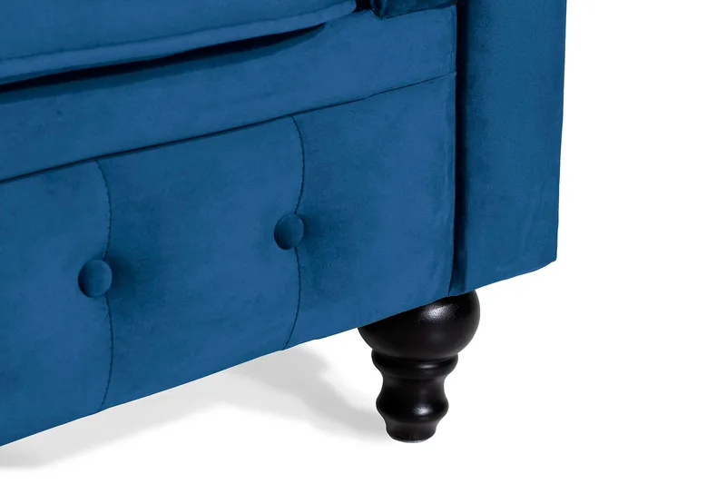 Chesterfield Lyx 2-sits Liten sammetssoffa - Djup soffa 160 cm bred - Blå - Products - Möbler - Soffa - 2 sits soffa