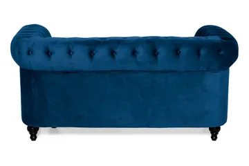 Chesterfield Lyx 2-sits Liten sammetssoffa - Djup soffa 160 cm bred - Blå - Products - Möbler - Soffa - 2 sits soffa