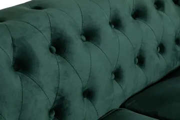 Chesterfield Lyx 2-sits Liten sammetssoffa - Djup soffa 160 cm bred - Grön - Products - Möbler - Soffa - 2 sits soffa