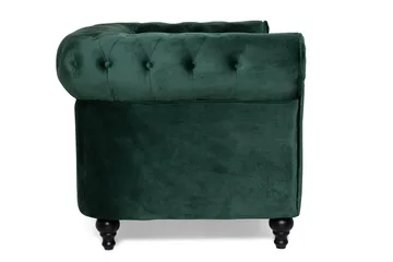 Chesterfield Lyx 2-sits Liten sammetssoffa - Djup soffa 160 cm bred - Mörkgrön - Products - Möbler - Soffa - Sammetssoffa