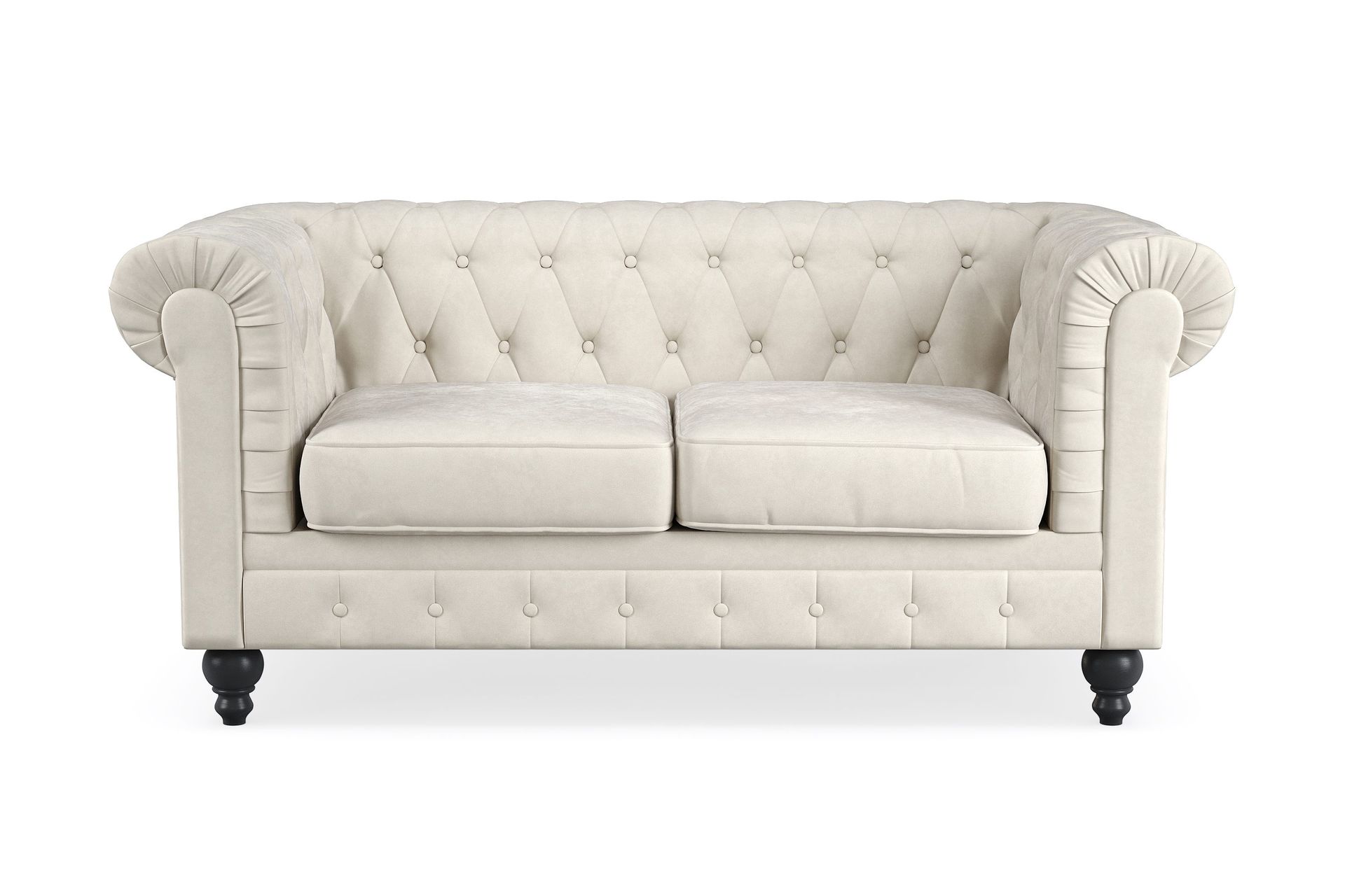 Chesterfield Lyx 2-sits Sammetssoffa - Liten djup soffa