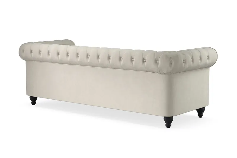 Chesterfield Lyx 3 sits Sammetssoffa- Djup soffa - Beige - Products - Möbler - Soffa - Chesterfield soffa
