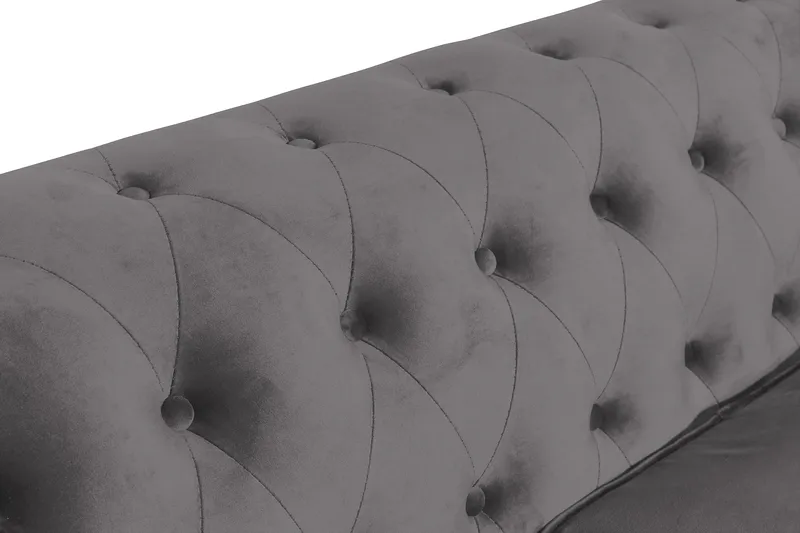 Chesterfield Lyx 3 sits Sammetssoffa - Djup soffa - Mörkgrå - Products - Möbler - Soffa - Chesterfield soffa