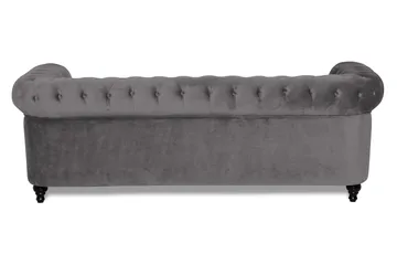 Chesterfield Lyx 3 sits Sammetssoffa - Djup soffa - Mörkgrå - Products - Möbler - Soffa - Chesterfield soffa
