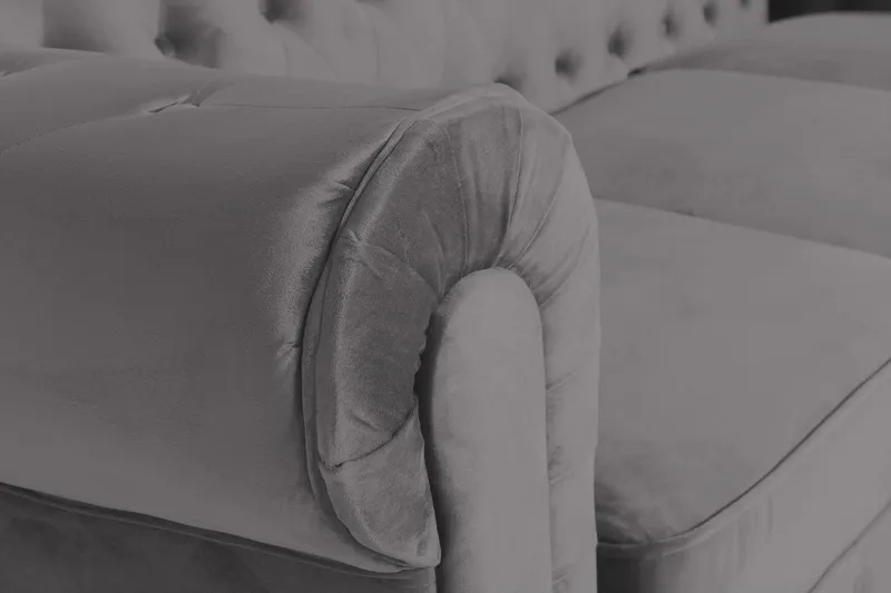 Chesterfield Lyx 3 sits Sammetssoffa - Djup soffa - Mörkgrå - Products - Möbler - Soffa - Chesterfield soffa