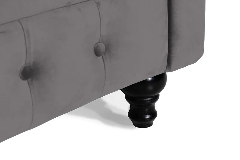 Chesterfield Lyx 3 sits Sammetssoffa - Djup soffa - Mörkgrå - Products - Möbler - Soffa - Chesterfield soffa