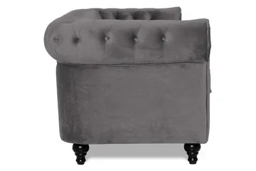 Chesterfield Lyx 3 sits Sammetssoffa - Djup soffa - Mörkgrå - Products - Möbler - Soffa - Chesterfield soffa