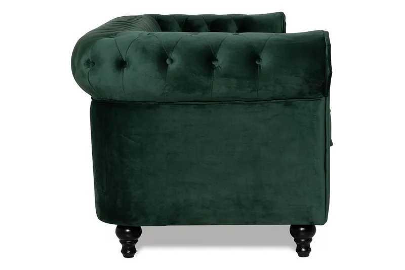 Chesterfield Lyx 3 sits Sammetssoffa - Djup soffa - Mörkgrön / Grön - Products - Möbler - Soffa - Chesterfield soffa