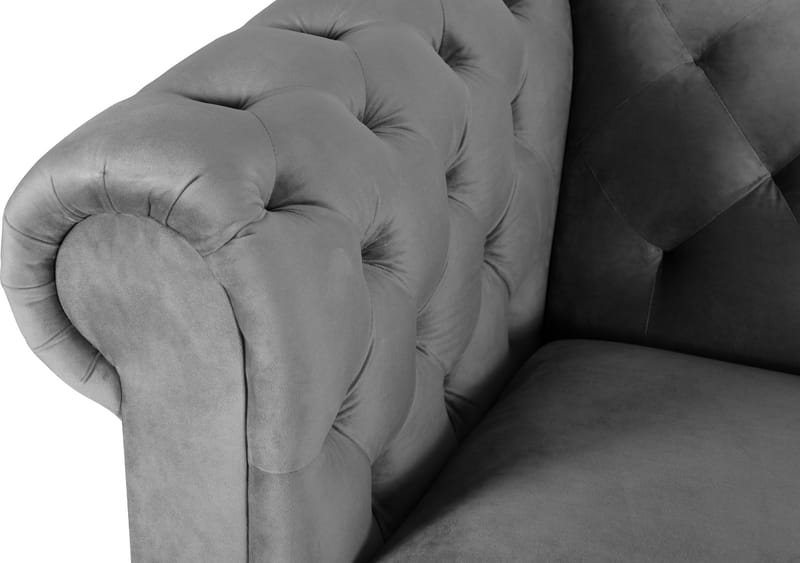 Chesterfieldsoffa 3-sits grå - Grå - Products - Möbler - Soffa - Chesterfield soffa