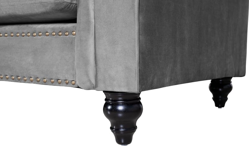 Chesterfieldsoffa 3-sits grå - Grå - Products - Möbler - Soffa - Chesterfield soffa