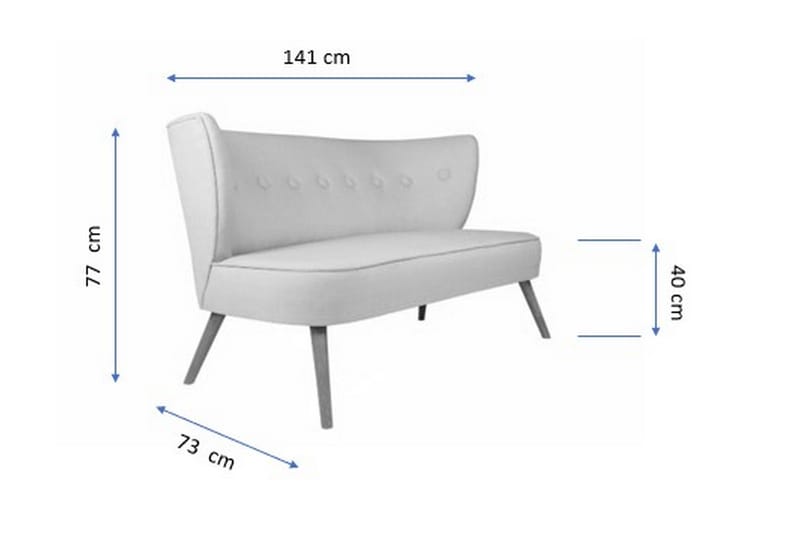 Clivocast 2-Sits Soffa - Grå - Products - Möbler - Soffa - 2 sits soffa