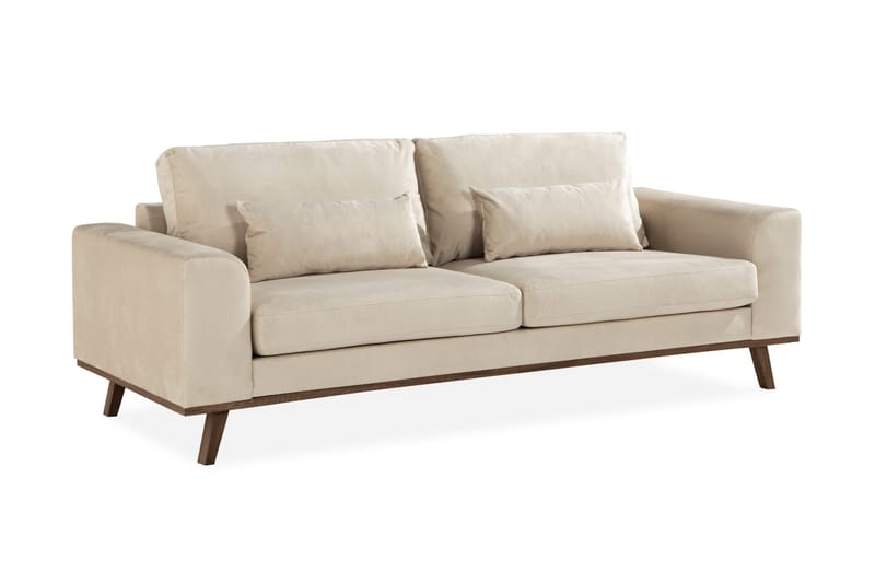 Copenhagen 3-sits Sammetssoffa - Beige - Products - Möbler - Soffa - 3 sits soffa