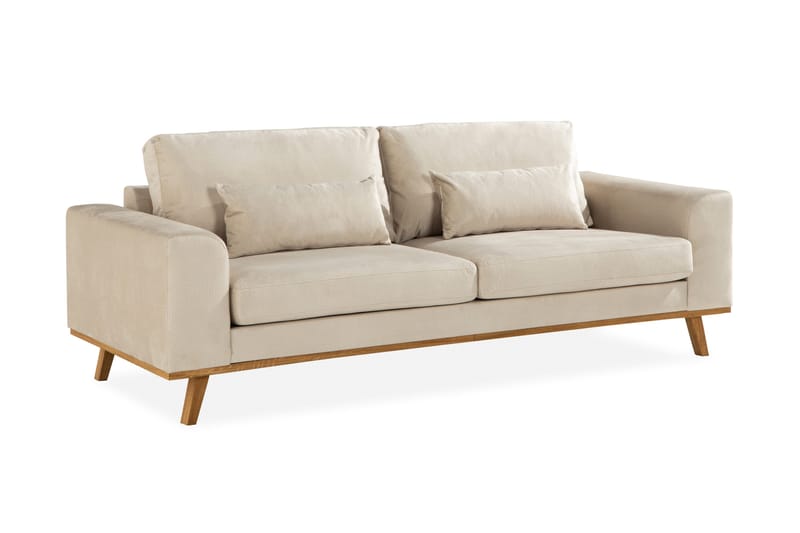 Copenhagen 3-sits Sammetssoffa - Beige - Products - Möbler - Soffa - 3 sits soffa