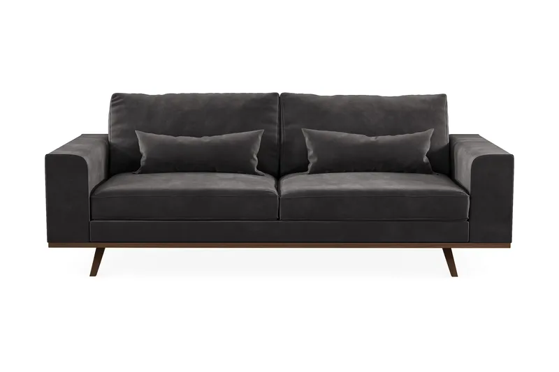 Copenhagen 3-sits Sammetssoffa - Mörkgrå - Products - Möbler - Soffa - 3 sits soffa