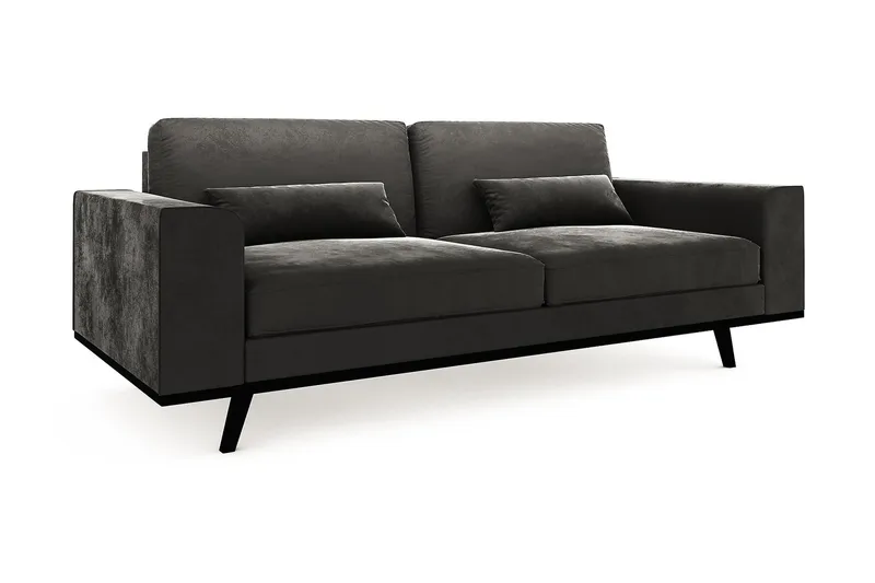 Copenhagen 3-sits Sammetssoffa - Mörkgrå - Products - Möbler - Soffa - 3 sits soffa