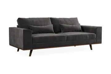 Copenhagen 3-sits Sammetssoffa - Mörkgrå - Products - Möbler - Soffa - 3 sits soffa
