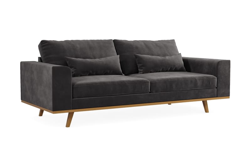 Copenhagen 3-sits Sammetssoffa - Mörkgrå - Products - Möbler - Soffa - 3 sits soffa