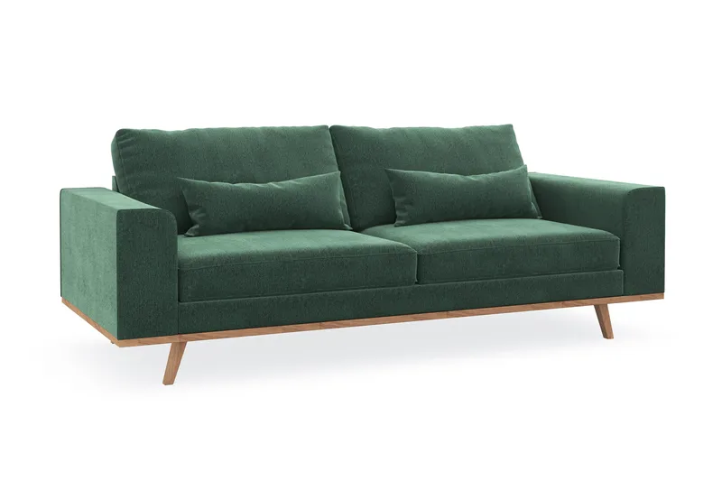 Copenhagen 3-sits Sammetssoffa - Mörkgrön - Products - Möbler - Soffa - 3 sits soffa