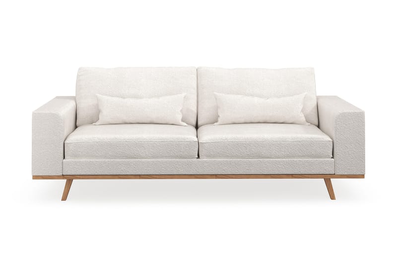 Copenhagen 3-sits Soffa i Bouclé - Vit - Products - Möbler - Soffa - 3 sits soffa