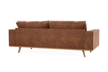 Copenhagen 3-sits Soffa i Konstläder - Brun - Products - Möbler - Soffa - 3 sits soffa