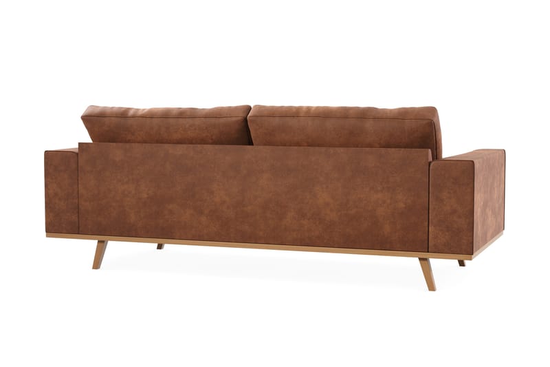 Copenhagen 3-sits Soffa i Konstläder - Brun - Products - Möbler - Soffa - 3 sits soffa