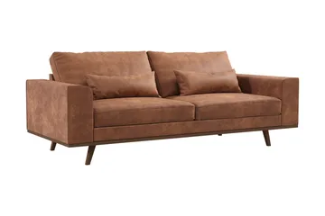 Copenhagen 3-sits Soffa i Konstläder - Brun - Products - Möbler - Soffa - 3 sits soffa