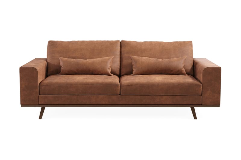 Copenhagen 3-sits Soffa i Konstläder - Brun - Products - Möbler - Soffa - 3 sits soffa