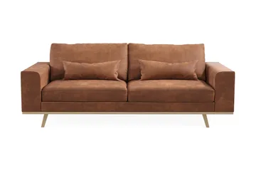 Copenhagen 3-sits Soffa i Konstläder - Brun - Products - Möbler - Soffa - 3 sits soffa
