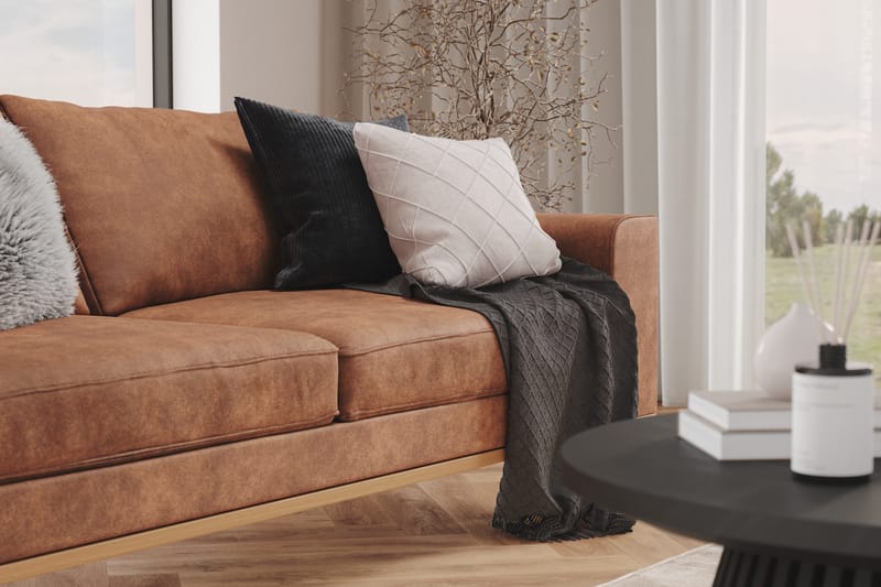 Copenhagen 3-sits Soffa i Konstläder - Brun - Products - Möbler - Soffa - 3 sits soffa