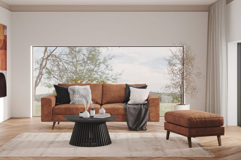 Copenhagen 3-sits Soffa i Konstläder - Brun - Products - Möbler - Soffa - 3 sits soffa