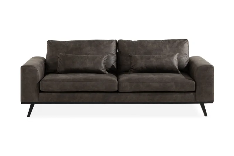Copenhagen 3-sits Soffa i Konstläder - Mörkgrå - Products - Möbler - Soffa - 3 sits soffa