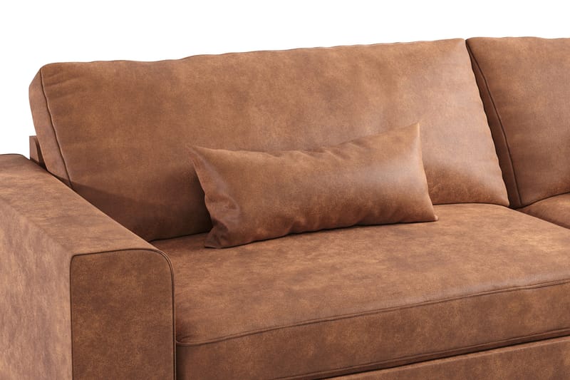 Copenhagen 4-sits Soffa i Konstläder - Brun - Products - Möbler - Soffa - 4 sits soffa