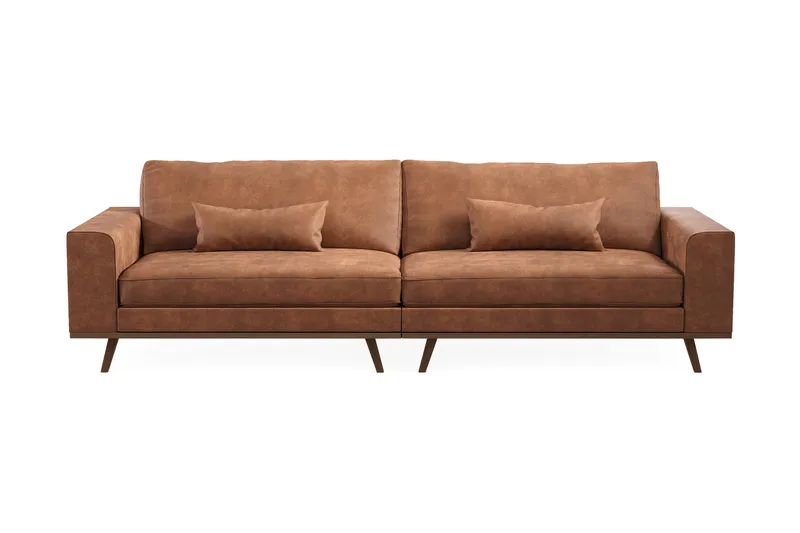 Copenhagen 4-sits Soffa i Konstläder - Brun - Products - Möbler - Soffa - 4 sits soffa