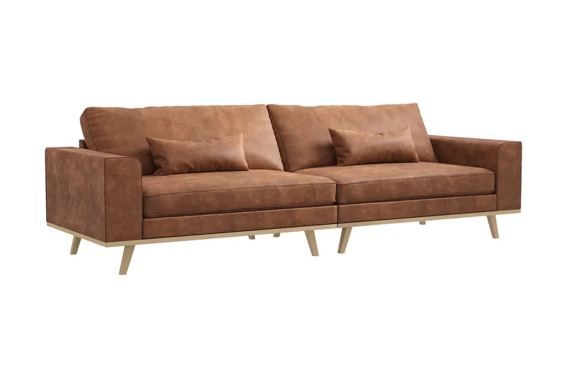 Copenhagen 4-sits Soffa i Konstläder - Brun - Products - Möbler - Soffa - 4 sits soffa