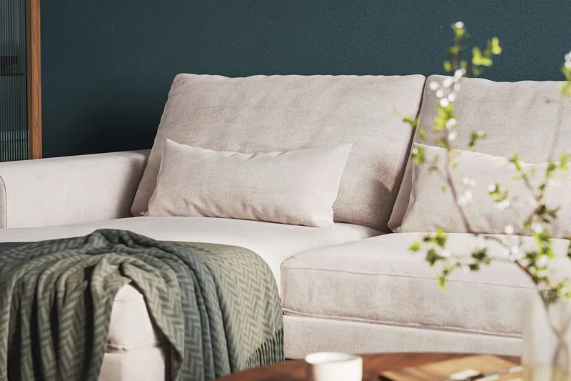Copenhagen 5-sits Högervänd U-formad Large Soffa med Divan och Schäslong i Chenille - Beige - Products - Möbler - Soffa - U-soffa