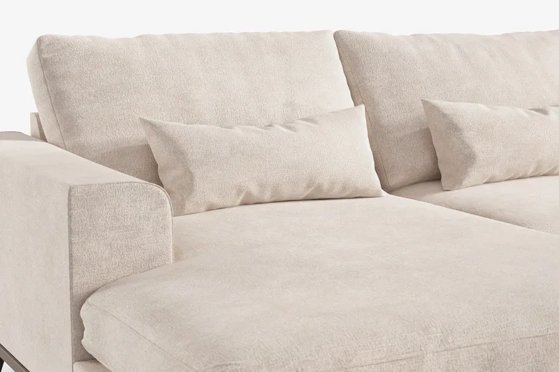 Copenhagen 5-sits Högervänd U-formad Large Soffa med Divan och Schäslong i Chenille - Beige - Products - Möbler - Soffa - U-soffa