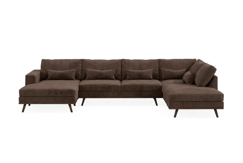 Copenhagen 5-sits Högervänd U-formad Large Soffa med Divan och Schäslong i Manchester - Mörkbrun - Products - Möbler - Soffa - U-soffa