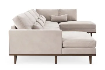Copenhagen 5-sits Högervänd U-formad Large Soffa med Divan och Schäslong i Sammet - Beige - Products - Möbler - Soffa - Sammetssoffa