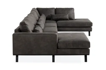 Copenhagen 5-sits Högervänd U-formad Soffa med Divan och Schäslong i Konstläder - Mörkgrå - Products - Möbler - Soffa - Skinnsoffa