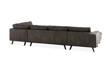 Copenhagen 5-sits Högervänd U-formad Soffa med Divan och Schäslong i Konstläder - Mörkgrå - Products - Möbler - Soffa - Skinnsoffa