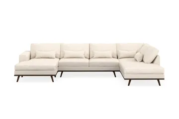 Copenhagen 5-sits Högervänd U-formad Soffa med Divan och Schäslong i Manchester - Beige - Products - Möbler - Soffa - U-soffa