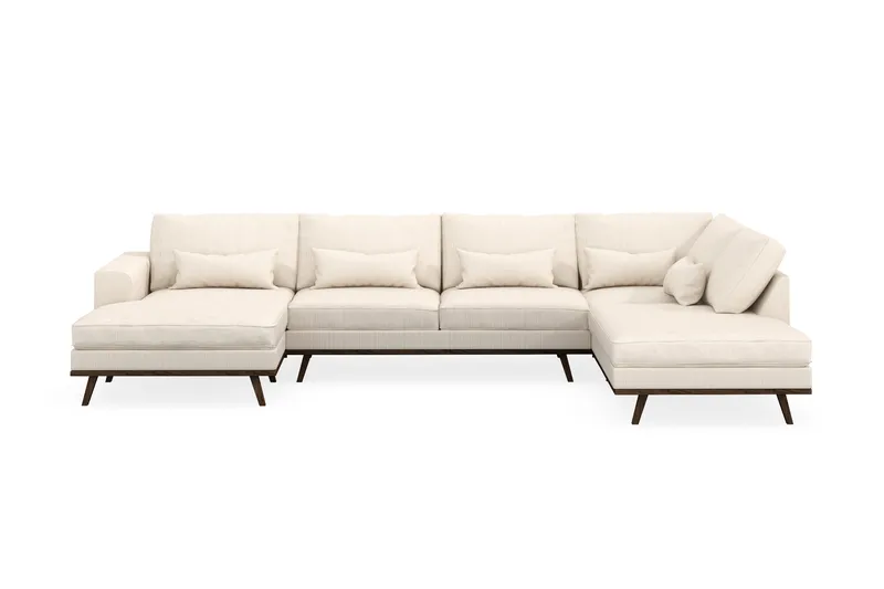 Copenhagen 5-sits Högervänd U-formad Soffa med Divan och Schäslong i Manchester - Beige - Products - Möbler - Soffa - U-soffa